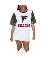 Gameday Couture Women's White/Black Atlanta Falcons Bling It Full Sequin Jersey Dress