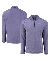 Cutter Buck Men's Heather Purple Minnesota Vikings Peshastin Eco Fleece Tri-Blend Raglan Quarter-Zip Jacket