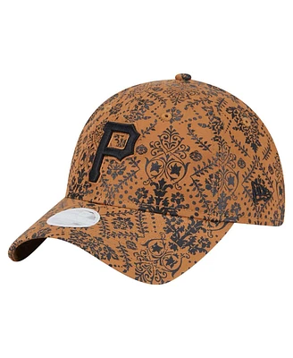 New Era Women's Brown Pittsburgh Pirates Vintage Deco 9TWENTY Adjustable Hat