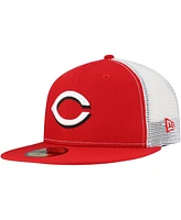 New Era Men's Red Cincinnati Reds Team Color 59FIFTY Trucker Fitted Hat