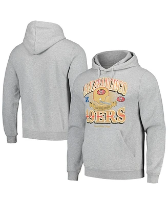 New Era Men's Heather Gray San Francisco 49ers Retro Pullover Hoodie