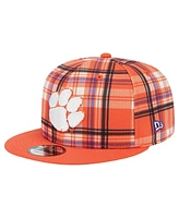 New Era Men's Orange Clemson Tigers Plaid 9FIFTY Snapback Hat