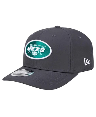 New Era Men's Graphite New York Jets Main 9SEVENTY Stretch-Snap Hat