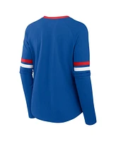 Fanatics Women's Royal Buffalo Bills Plus Won Done Lace-Up V-Neck Long Sleeve T-Shirt