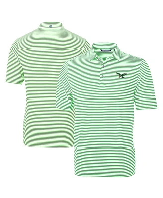 Cutter & Buck Men's Kelly Green Philadelphia Eagles Virtue Eco Pique Stripe Polo