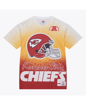 Mitchell & Ness Men's White Kansas City Chiefs Team Burst Vintage Logo T-Shirt