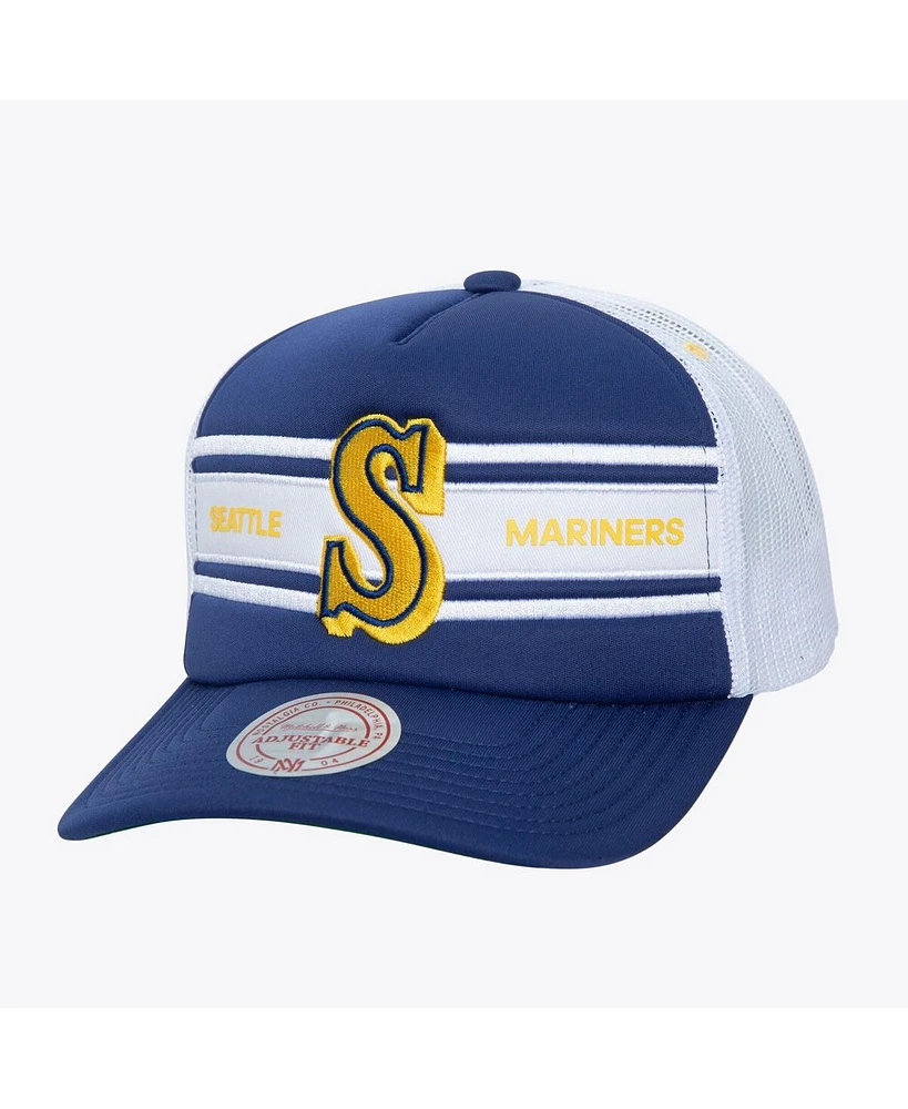 Mitchell & Ness Men's Royal Seattle Mariners Sideline Trucker Adjustable Hat