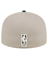 New Era Men's Natural/Hunter Green Golden State Warriors Lifestyle Tree Bark 59FIFTY Fitted Hat