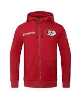 Pro Standard Men's Scarlet San Francisco 49ers Split Logo Double Knit Full-Zip Hoodie