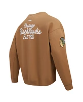 Pro Standard Men's Brown Chicago Blackhawks Paint the City Pullover Sweatshirt