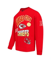 Pro Standard Men's Red Kansas City Chiefs Turn It Up Drop Shoulder Pullover Sweatshirt