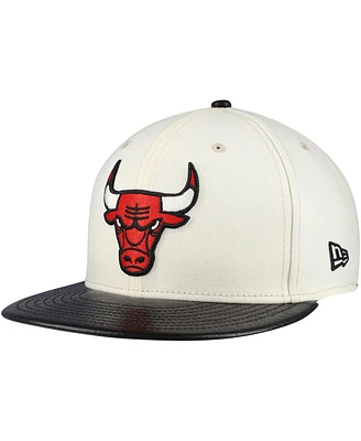 New Era Men's Cream/Black Chicago Bulls Visor Two-Tone 59FIFTY Fitted Hat