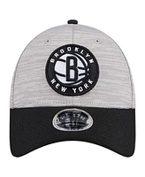 New Era Men's Heather Gray/Black Brooklyn Nets Active Digi-Tech Two-Tone 9FORTY Adjustable Hat