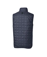 Cutter & Buck Men's Anthracite Auburn Tigers Rainier PrimaLoft Insulated Full-Zip Puffer Vest