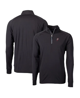 Cutter & Buck Men's Black Ohio State Buckeyes Adapt Knit Stretch Quarter-Zip Pullover Top