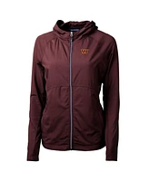 Cutter & Buck Women's Burgundy Washington Commanders Adapt Knit Hybrid Full-Zip Hoodie