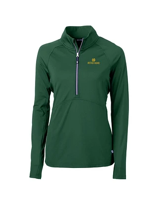 Cutter & Buck Women's Green Notre Dame Fighting Irish Adapt Eco Knit Half-Zip Pullover Jacket