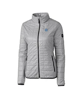 Cutter & Buck Women's Gray North Carolina Tar Heels Rainier Insulated Puffer Full-Zip Jacket