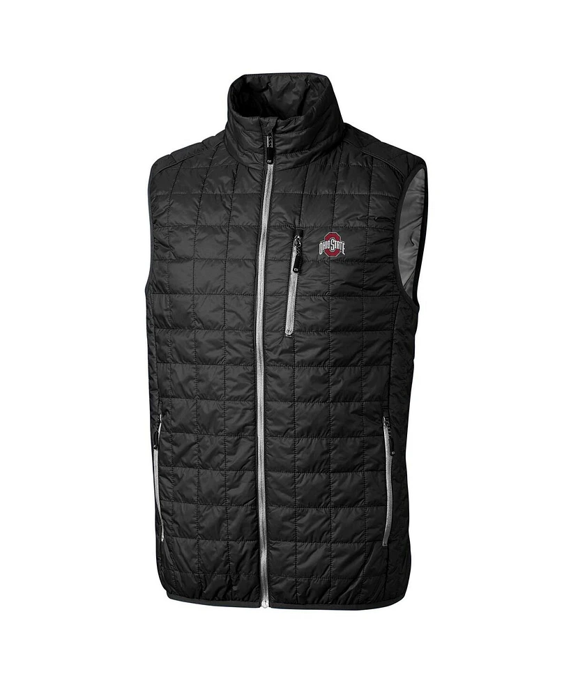 Cutter & Buck Men's Black Ohio State Buckeyes Rainier Full-Zip Vest