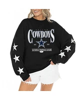 Gameday Couture Women's Black Dallas Cowboys Rhinestone Star Sleeve Settle the Score Tri-Blend Pullover