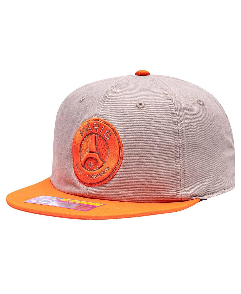 Fan Ink Men's Tan/Orange Paris Saint-Germain Wander Snapback Hat