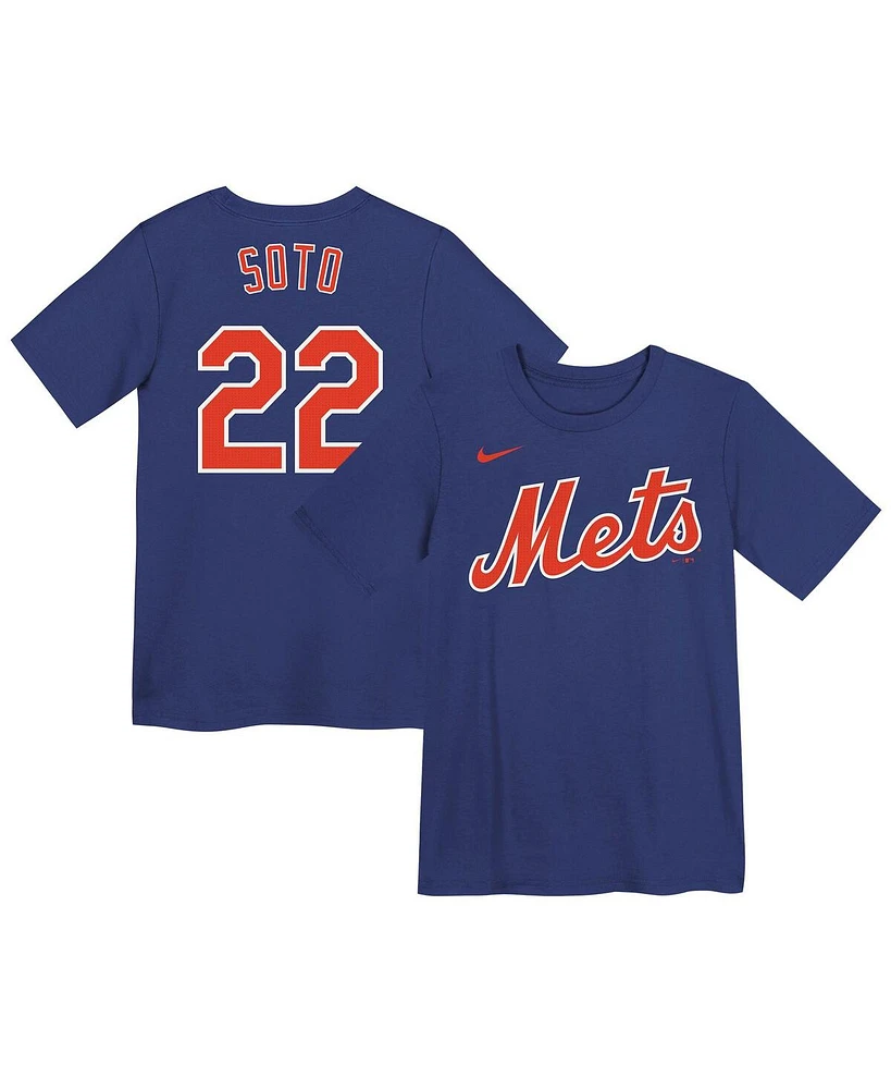 Nike Preschool Juan Soto Royal New York Mets Name Number T-Shirt