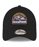 New Era Men's Black Baltimore Ravens 2024 Afc North Division Champions 9FORTY Adjustable Hat