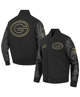 Pro Standard Men's Black Green Bay Packers Full-Zip Varsity Jacket