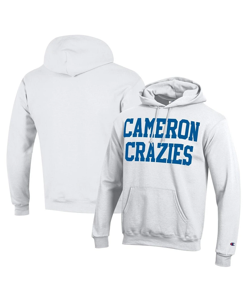 Champion Men's White Duke Blue Devils Cameron Crazies Pullover Hoodie