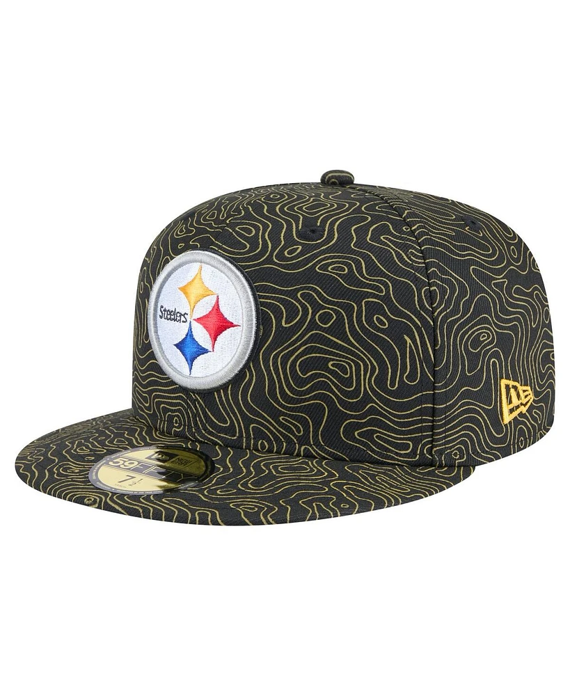 New Era Men's Black Pittsburgh Steelers Geo 59FIFTY Fitted Hat