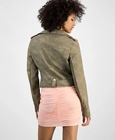 Guess Women's Concetta Faux-Leather Moto Jacket