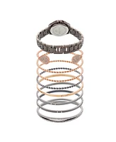 Jessica Carlyle Women's Quartz Gun Tone Metal Alloy Watch, 34mm