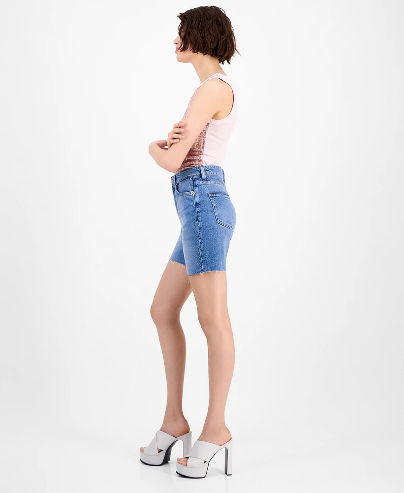 Guess Women's 80s Pedal High-Rise Denim Shorts
