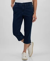 Style & Co Petite Chambray Comfort Denim Capri Jeans, Exclusively at Macy's