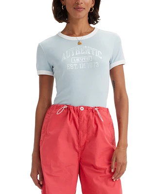 Levi's Women's Graphic Rickie Cotton Ringer T-Shirt