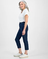 Style & Co Petite High-Rise Cropped Straight-Leg Jeans, Exclusively at Macy's