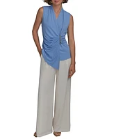 Donna Karan New York Petite Asymmetric Sleeveless Knit Top