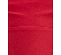 City Studios Juniors' Draped Sleeveless Satin Fit & Flare Dress