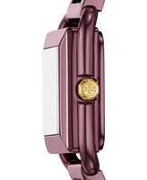 Tory Burch Women's The Kira Square Purple Stainless Steel Bracelet Watch 18mm