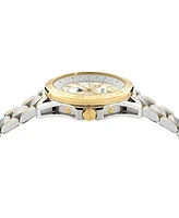 Versace Men's Swiss V-Galaxy Moonphase Two-Tone Stainless Steel Bracelet Watch 43mm