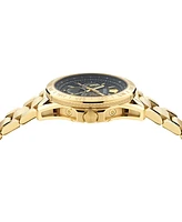 Versace Men's Swiss V-Galaxy Moonphase Gold Ion Plated Bracelet Watch 43mm