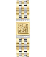 Versace Women's Swiss Reveal Square Two-Tone Stainless Steel Bracelet Watch 18x25mm