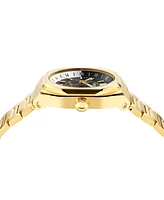 Versace Men's Swiss Automatic V-Contempo Gmt Gold Ion Plated Bracelet Watch 40x48mm