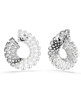 Swarovski Matrix Rhodium Plated Round Cuts Hoop Earrings