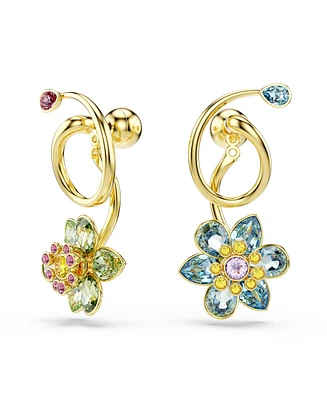 Swarovski Idyllia Gold-Tone Plated Asymmetrical Design Drop Earrings