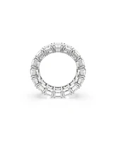 Swarovski Matrix Vittore Rhodium Plated Baguette Cut Ring