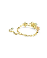 Swarovski Idyllia Mixed Cuts Flower Multicolored Gold-Tone Plated Bracelet