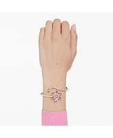 Swarovski Idyllia Mixed Cuts Flower Multicolored Gold-Tone Plated Bangle Bracelet