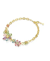 Swarovski Idyllia Mixed Cuts Flower Multicolored Gold-Tone Plated Necklace