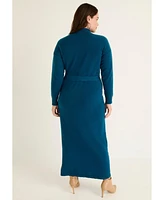 June + Vie Women's Plus Size Turtleneck Sweater Dress